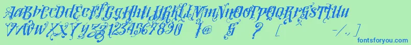 fuente VtksLoversItalic – Fuentes Azules Sobre Fondo Verde