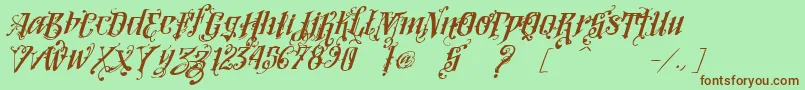 fuente VtksLoversItalic – Fuentes Marrones Sobre Fondo Verde