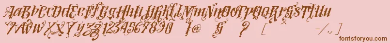 VtksLoversItalic-Schriftart – Braune Schriften auf rosa Hintergrund