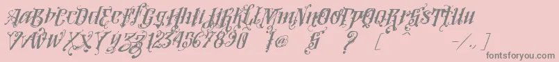 VtksLoversItalic Font – Gray Fonts on Pink Background