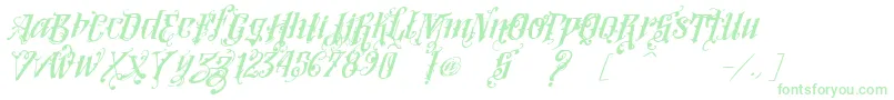 Fonte VtksLoversItalic – fontes verdes em um fundo branco