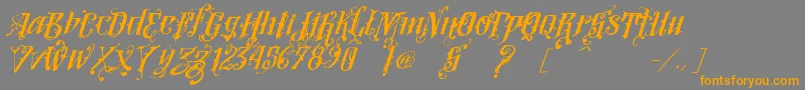 Fonte VtksLoversItalic – fontes laranjas em um fundo cinza