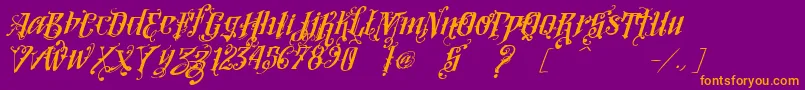 fuente VtksLoversItalic – Fuentes Naranjas Sobre Fondo Morado