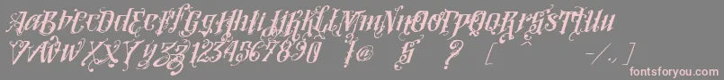 VtksLoversItalic Font – Pink Fonts on Gray Background