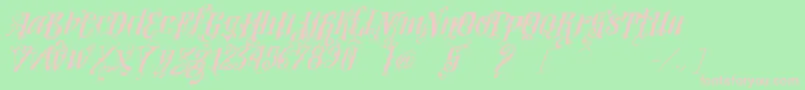 VtksLoversItalic Font – Pink Fonts on Green Background