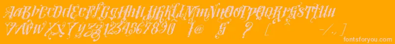 VtksLoversItalic-Schriftart – Rosa Schriften auf orangefarbenem Hintergrund