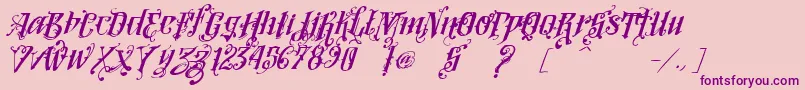 VtksLoversItalic Font – Purple Fonts on Pink Background