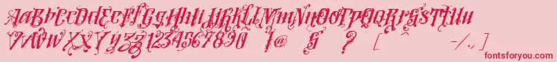 VtksLoversItalic Font – Red Fonts on Pink Background