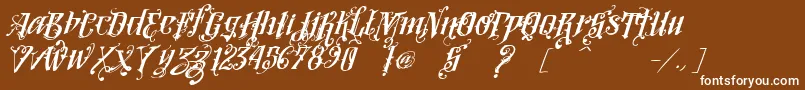 VtksLoversItalic Font – White Fonts on Brown Background