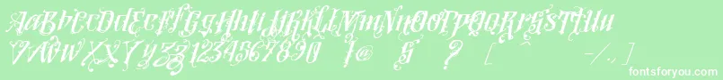 VtksLoversItalic Font – White Fonts on Green Background