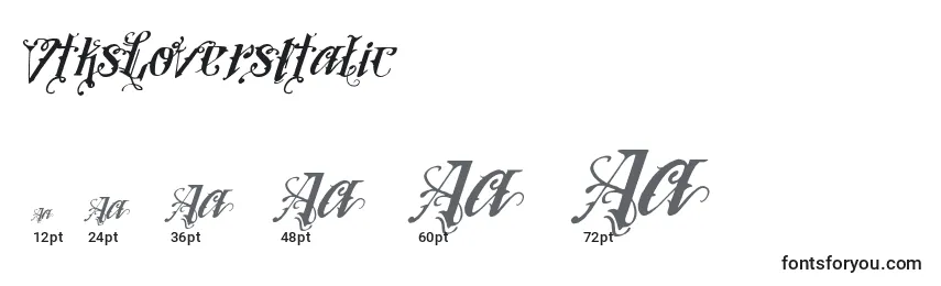 VtksLoversItalic Font Sizes