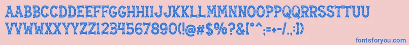 Mistletoe Regular Font – Blue Fonts on Pink Background