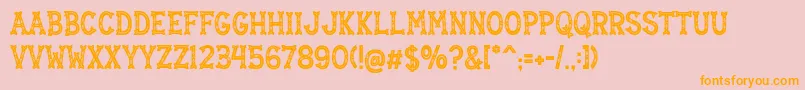 Mistletoe Regular Font – Orange Fonts on Pink Background