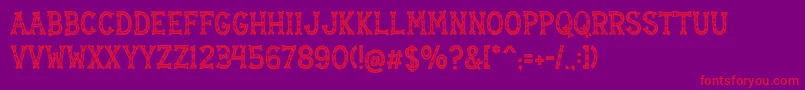 フォントMistletoe Regular – 紫の背景に赤い文字