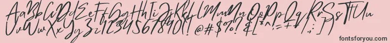 Mistrully Font – Black Fonts on Pink Background