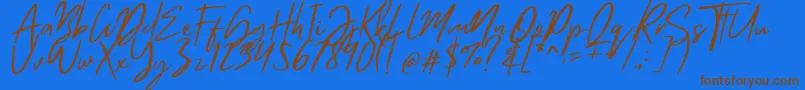 Шрифт Mistrully – коричневые шрифты на синем фоне