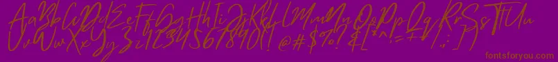 Шрифт Mistrully – коричневые шрифты на фиолетовом фоне
