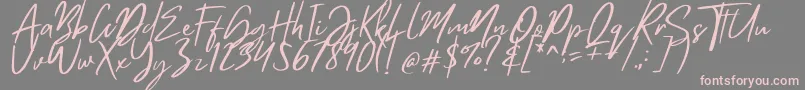 Mistrully Font – Pink Fonts on Gray Background