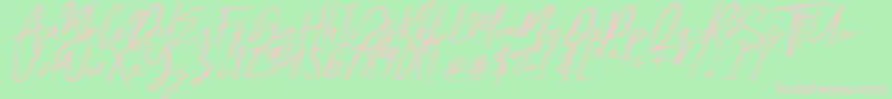 Mistrully-fontti – vaaleanpunaiset fontit vihreällä taustalla