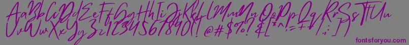 Шрифт Mistrully – фиолетовые шрифты на сером фоне