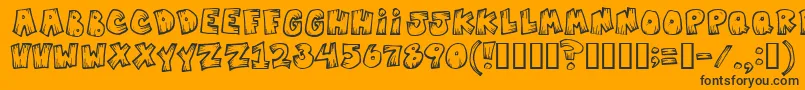 MISTV   -Schriftart – Schwarze Schriften auf orangefarbenem Hintergrund