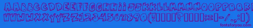 MISTV   -Schriftart – Violette Schriften auf blauem Hintergrund