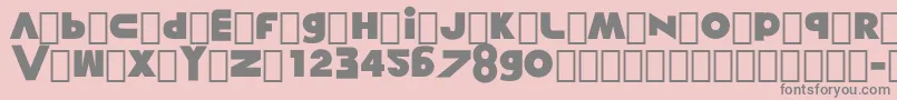 フォントMisunderstanding – ピンクの背景に灰色の文字