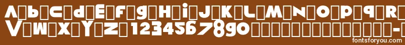 フォントMisunderstanding – 茶色の背景に白い文字