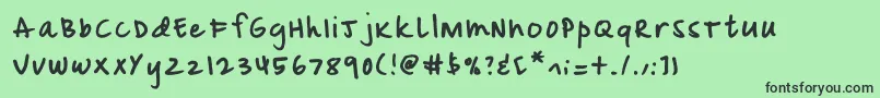 Mix Doodle Font – Black Fonts on Green Background