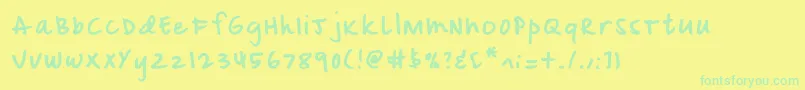 Mix Doodle Font – Green Fonts on Yellow Background