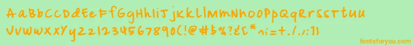 Mix Doodle Font – Orange Fonts on Green Background
