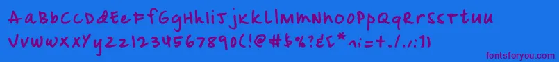 Mix Doodle Font – Purple Fonts on Blue Background