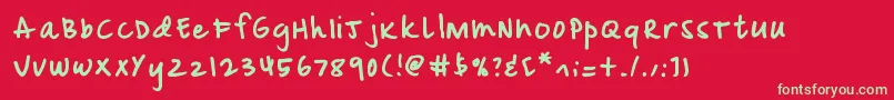 Mix Doodle Font – Green Fonts on Red Background