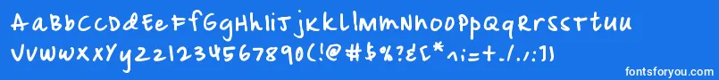 Czcionka Mix Doodle – białe czcionki na niebieskim tle