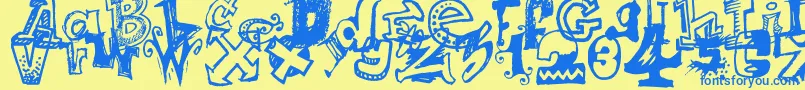 Mixagex Font – Blue Fonts on Yellow Background
