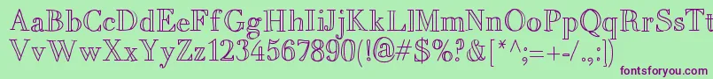 MixBrescia Font – Purple Fonts on Green Background