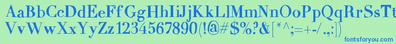MixCarpathia-Schriftart – Blaue Schriften auf grünem Hintergrund