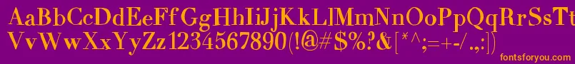 MixCarpathia-fontti – oranssit fontit violetilla taustalla