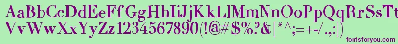 MixCarpathia-Schriftart – Violette Schriften auf grünem Hintergrund