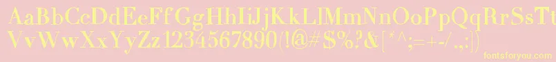 MixCarpathia-Schriftart – Gelbe Schriften auf rosa Hintergrund