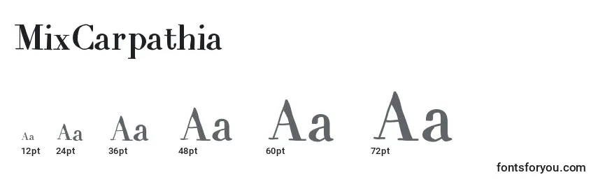 MixCarpathia Font Sizes