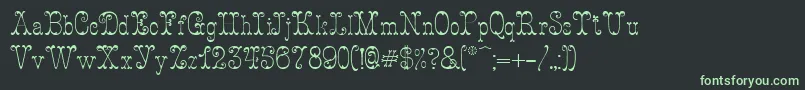 Czcionka Figurny – zielone czcionki na czarnym tle