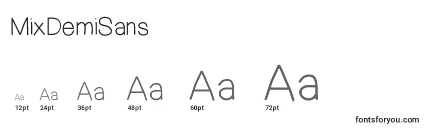 MixDemiSans Font Sizes