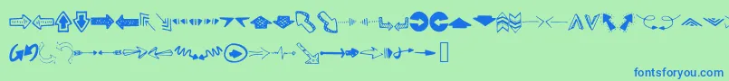 MixDirections Font – Blue Fonts on Green Background