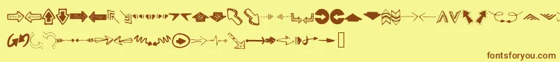 MixDirections Font – Brown Fonts on Yellow Background