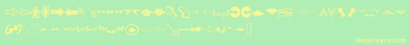 MixDirections Font – Yellow Fonts on Green Background