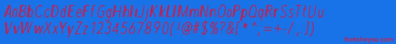 MixDuple Font – Red Fonts on Blue Background