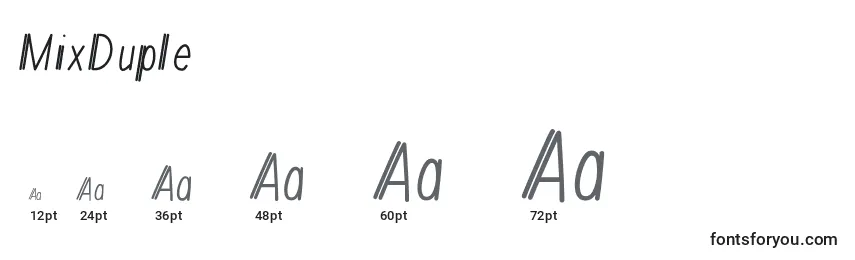 MixDuple Font Sizes