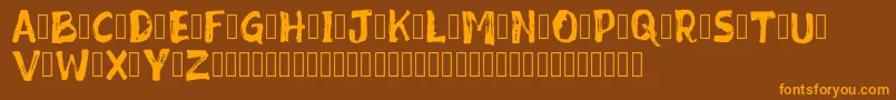 Mixed Feeling DEMO Font – Orange Fonts on Brown Background
