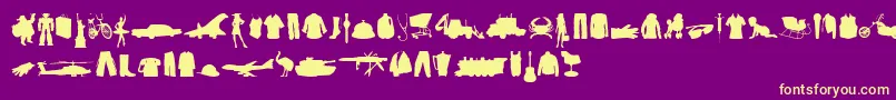Mixed Silhouettes Free vol 3 Font – Yellow Fonts on Purple Background